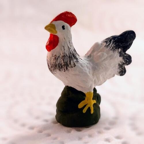 Santon coq peint à la main